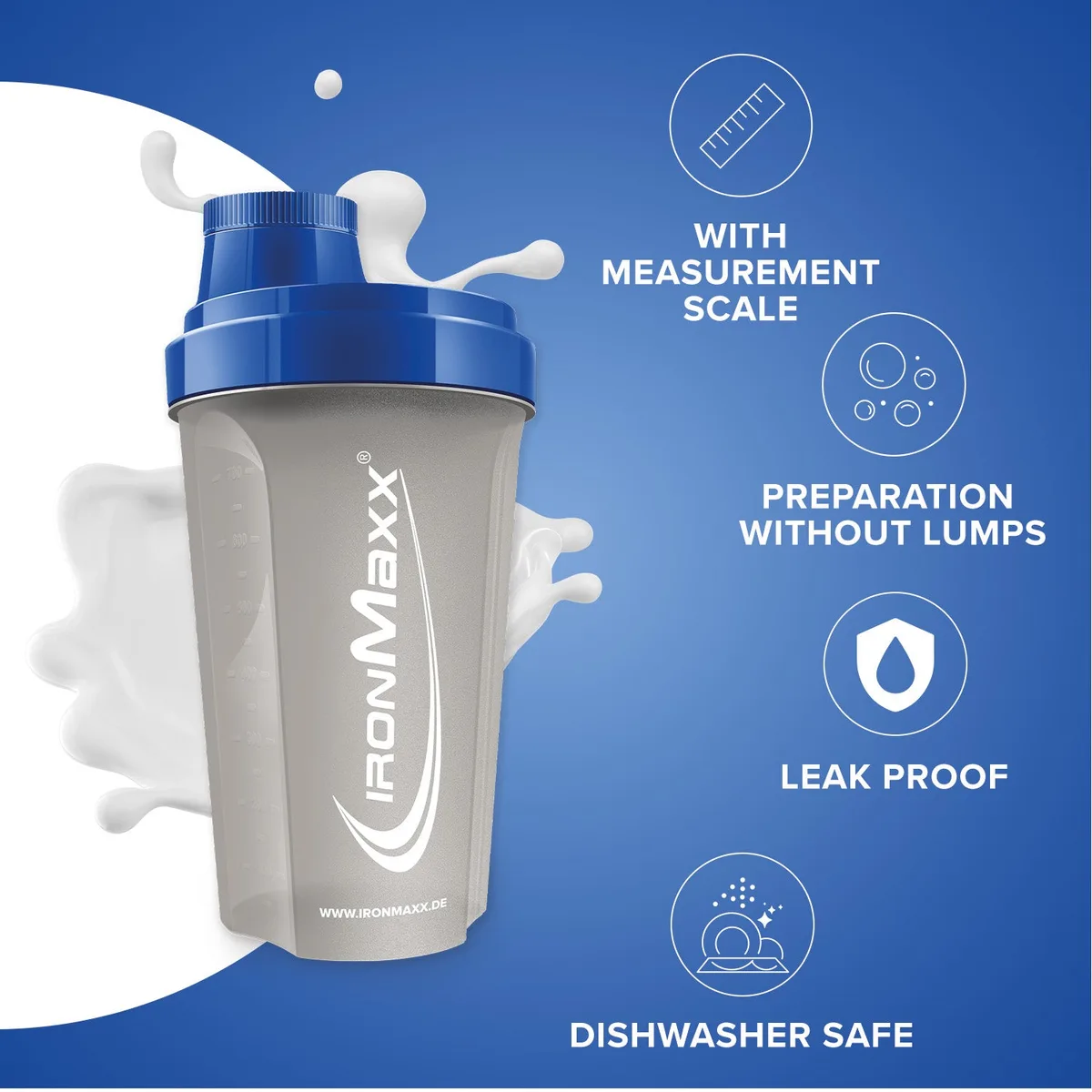 Shaker (700ml) - Transparent-Blau – Bild 6