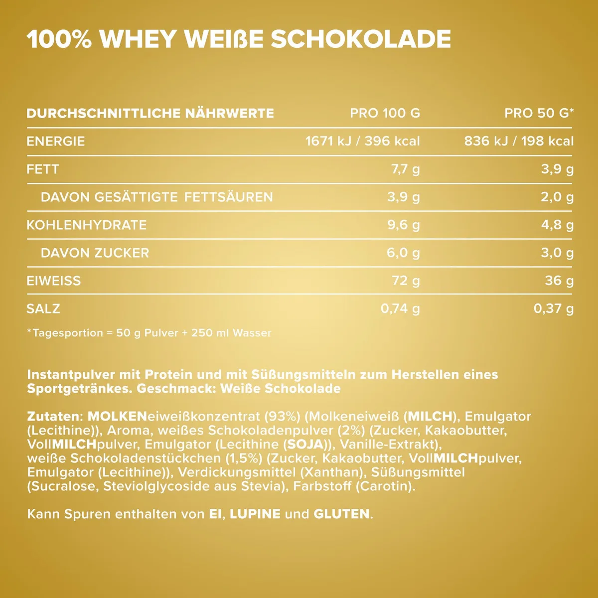100% Whey Protein (2350g) - Weiße Schokolade – Bild 4