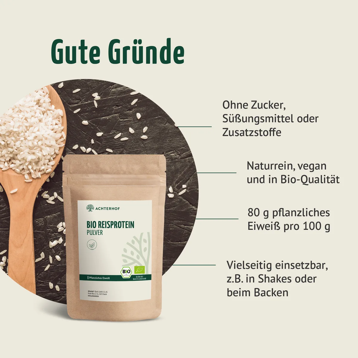 Bio Reisprotein Pulver (1000g) – Bild 6