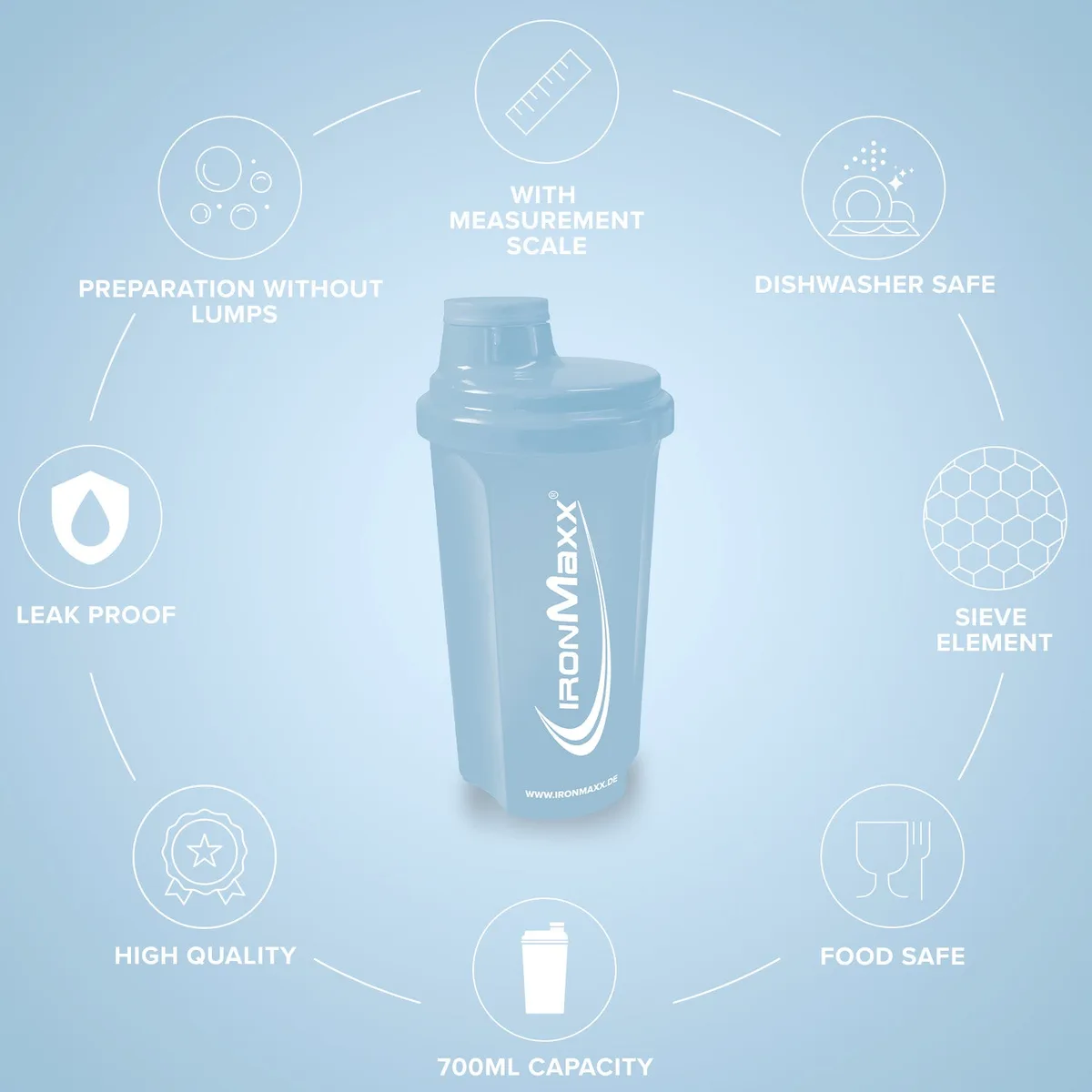 Shaker (700ml) - Columbia Blue – Bild 8
