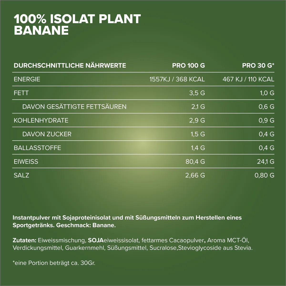 100% Isolat Plant (500g) - Sunny Banana – Bild 5