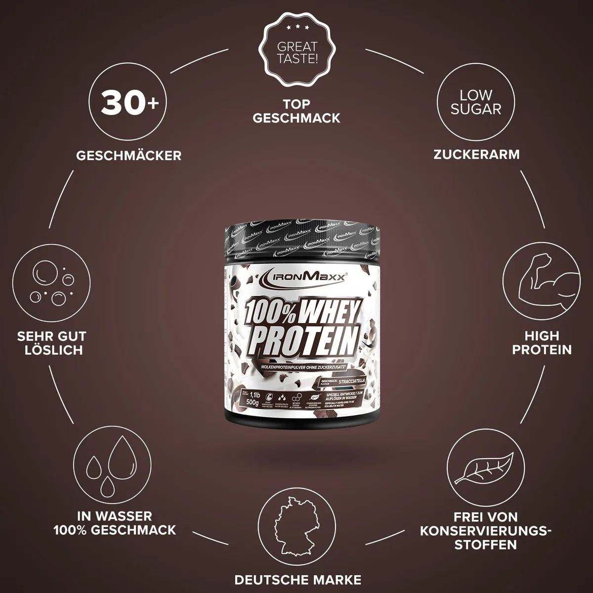 100% Whey Protein (500g) - Stracciatella – Bild 5