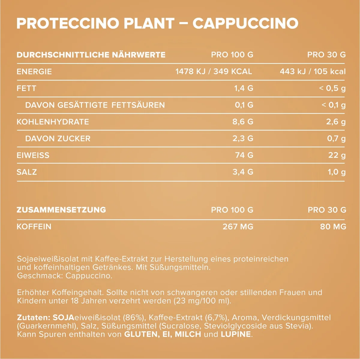 Proteccino Plant (500g) - Cappuccino – Bild 4
