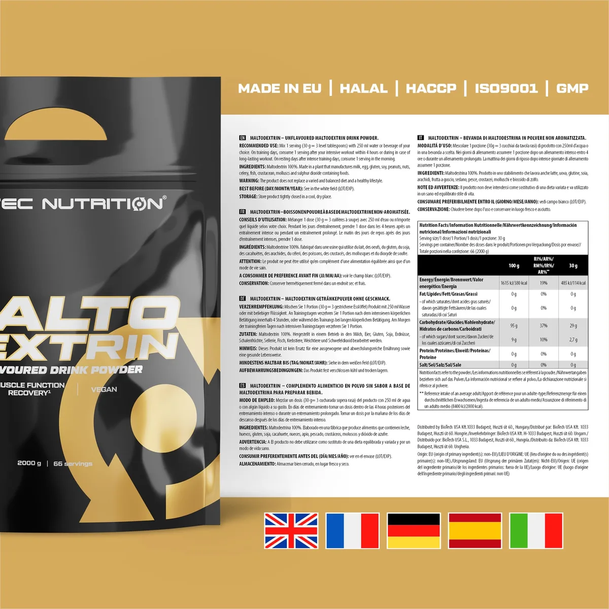 Scitec Nutrition Maltodextrin - Veganes Kohlenhydrat-Pulver für die Erholung nach dem Training, 2 kg, Ohne Geschmack – Bild 5