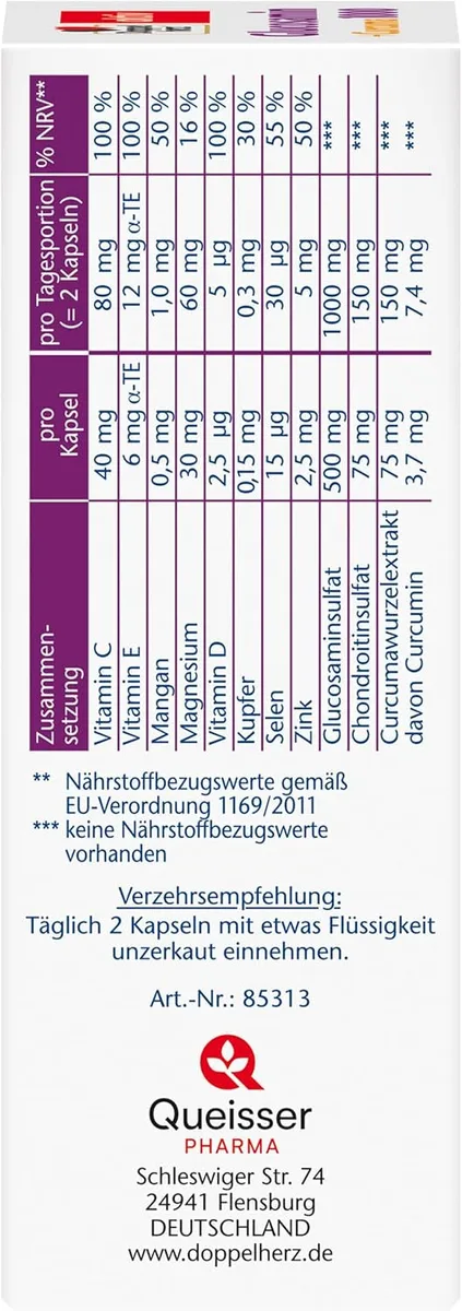 Glucosamin 1000 + Curcuma (40 Kapseln) – Bild 3