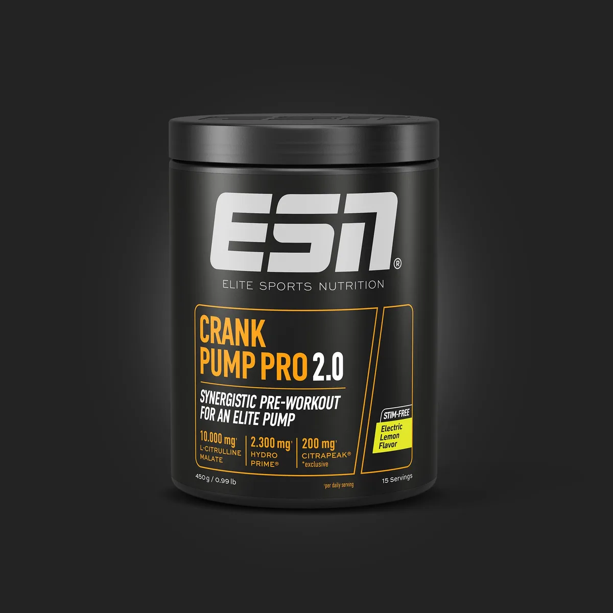 ESN Crank Pump Pro 2.0, Electric Lemon, 450 g, Pre Workout Booster - made in Germany – Bild 2