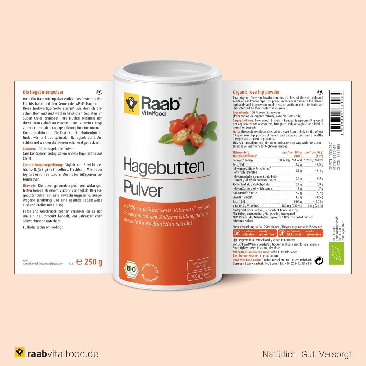 Bio Hagebutten-Pulver (250g) – Bild 2