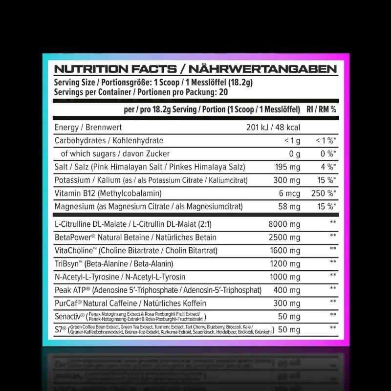 VAST Sports V8 Ultra Ultimate Preworkout Blue Razzberry – Bild 5