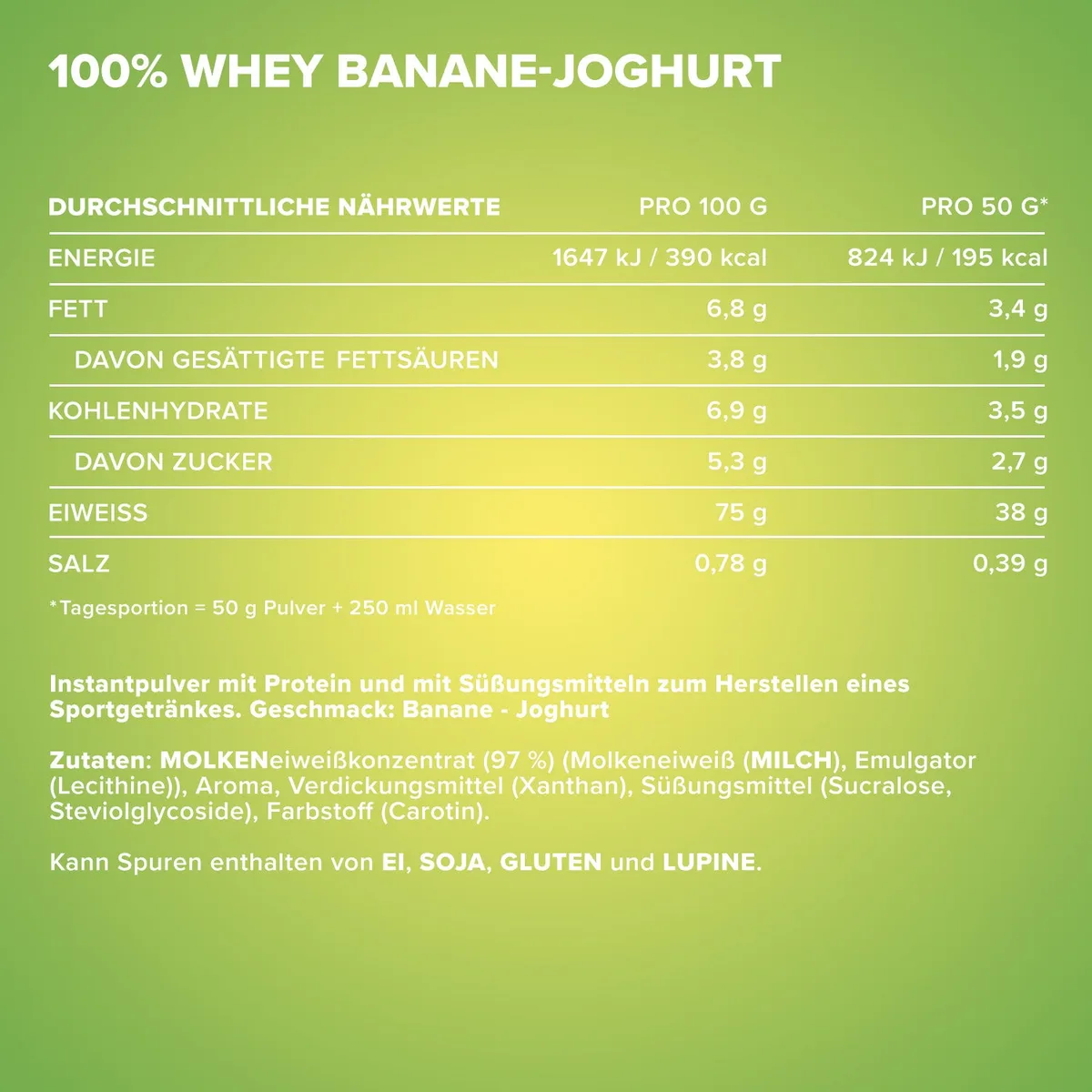 100% Whey Protein (2350g) - Banane Yoghurt – Bild 4