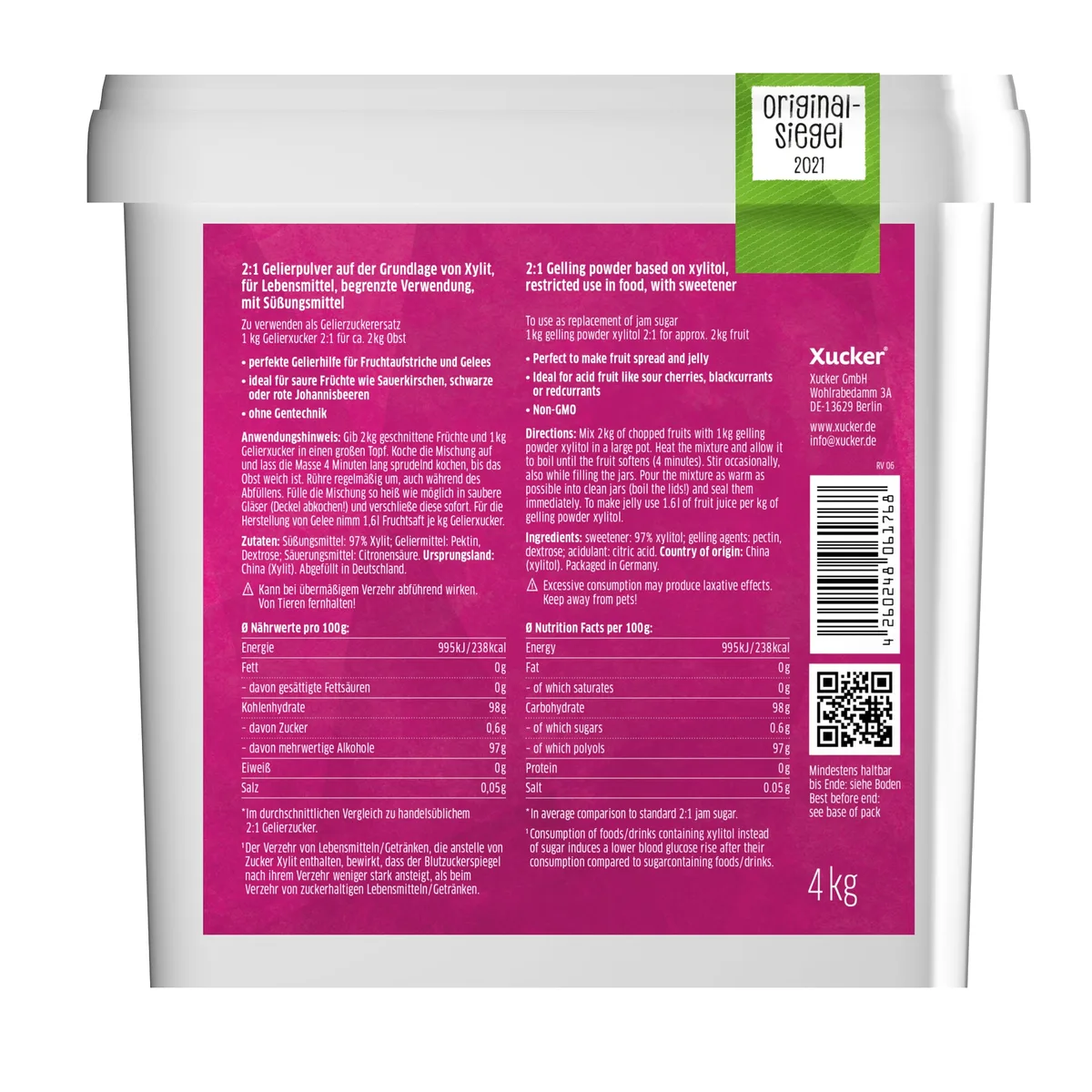 2:1 Gelier-Xucker aus Xylit (4000g) – Bild 3