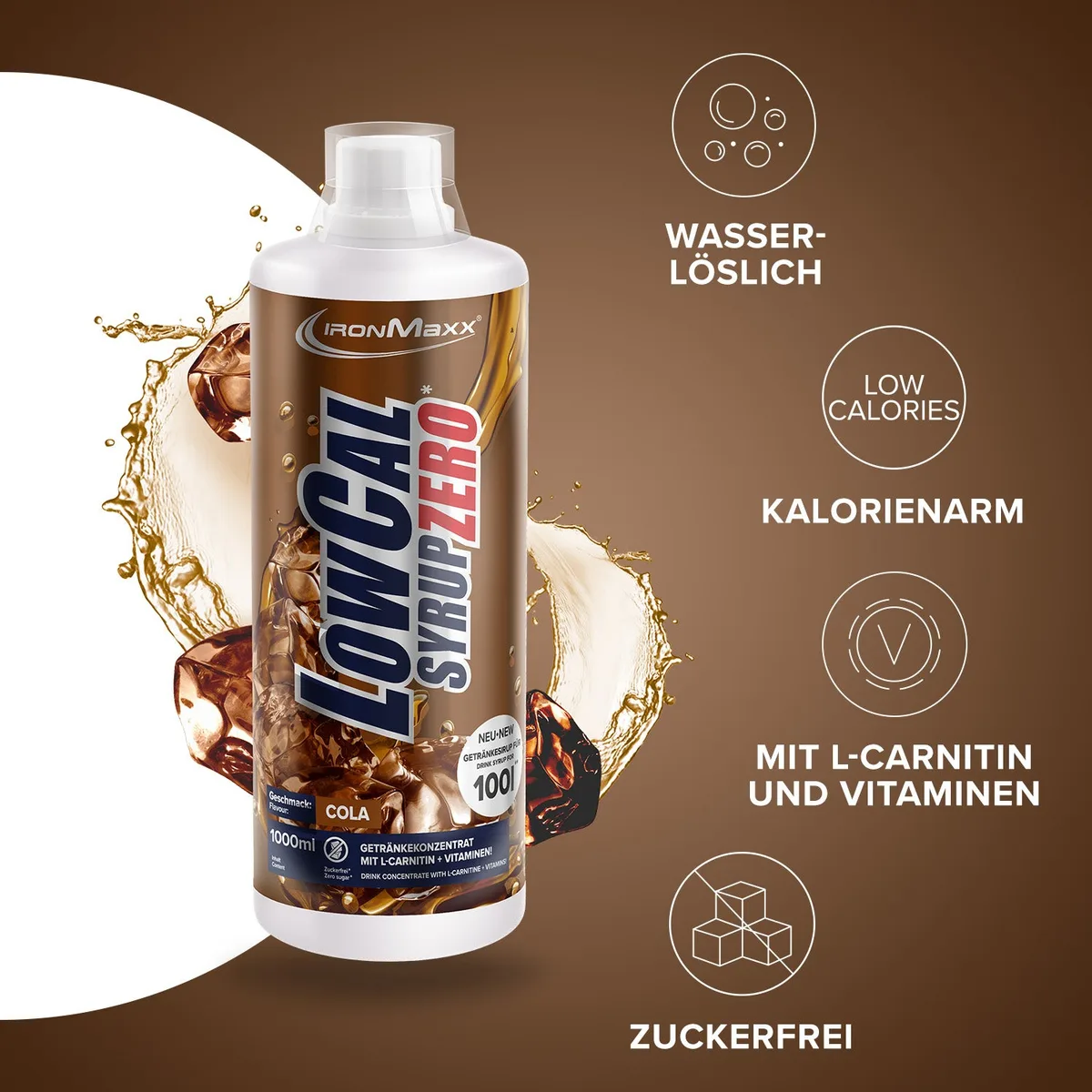 LowCal Syrup Zero (1000ml) - Cola – Bild 3