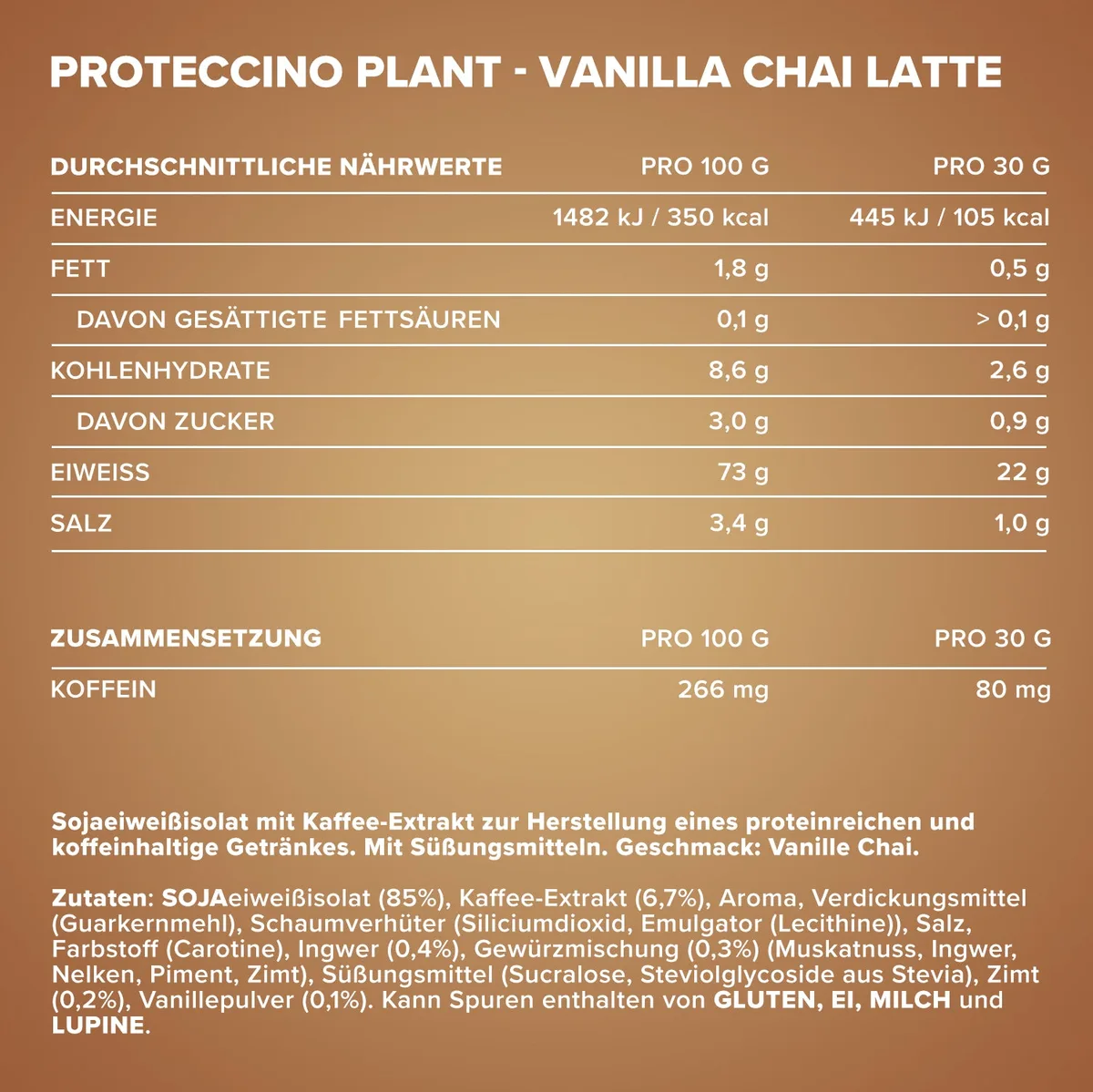 Proteccino Plant (500g) - Vanilla Chai Latte – Bild 4