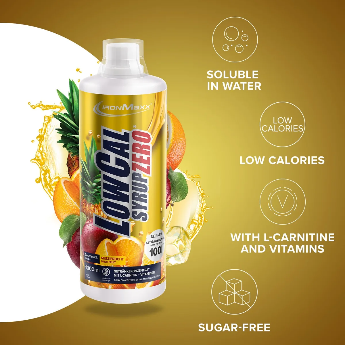 LowCal Syrup Zero (1000ml) - Multifrucht – Bild 8