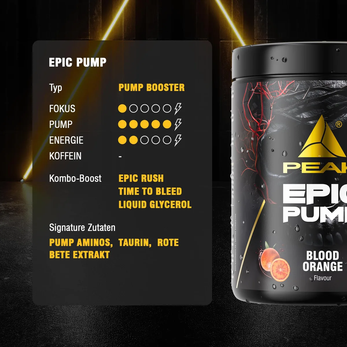 PEAK Epic Pump Pre Workout Booster, Red Apple, 500g – Bild 6