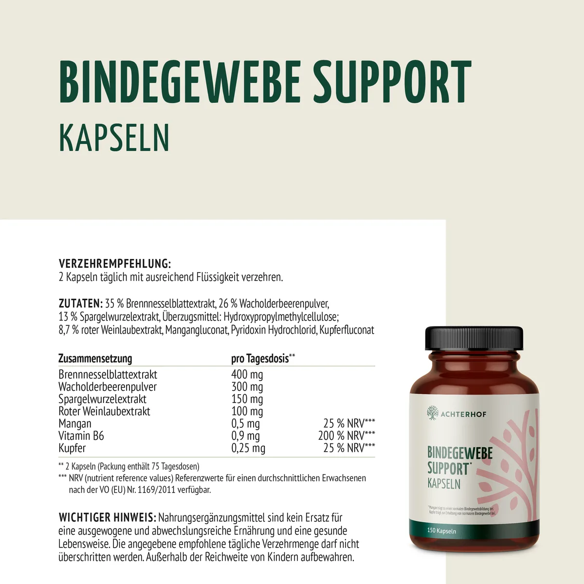 Bindegewebe Support Kapseln (150 Kapseln) – Bild 6