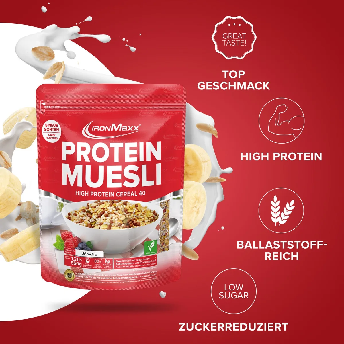 Protein Müsli (550g) - Banane – Bild 7