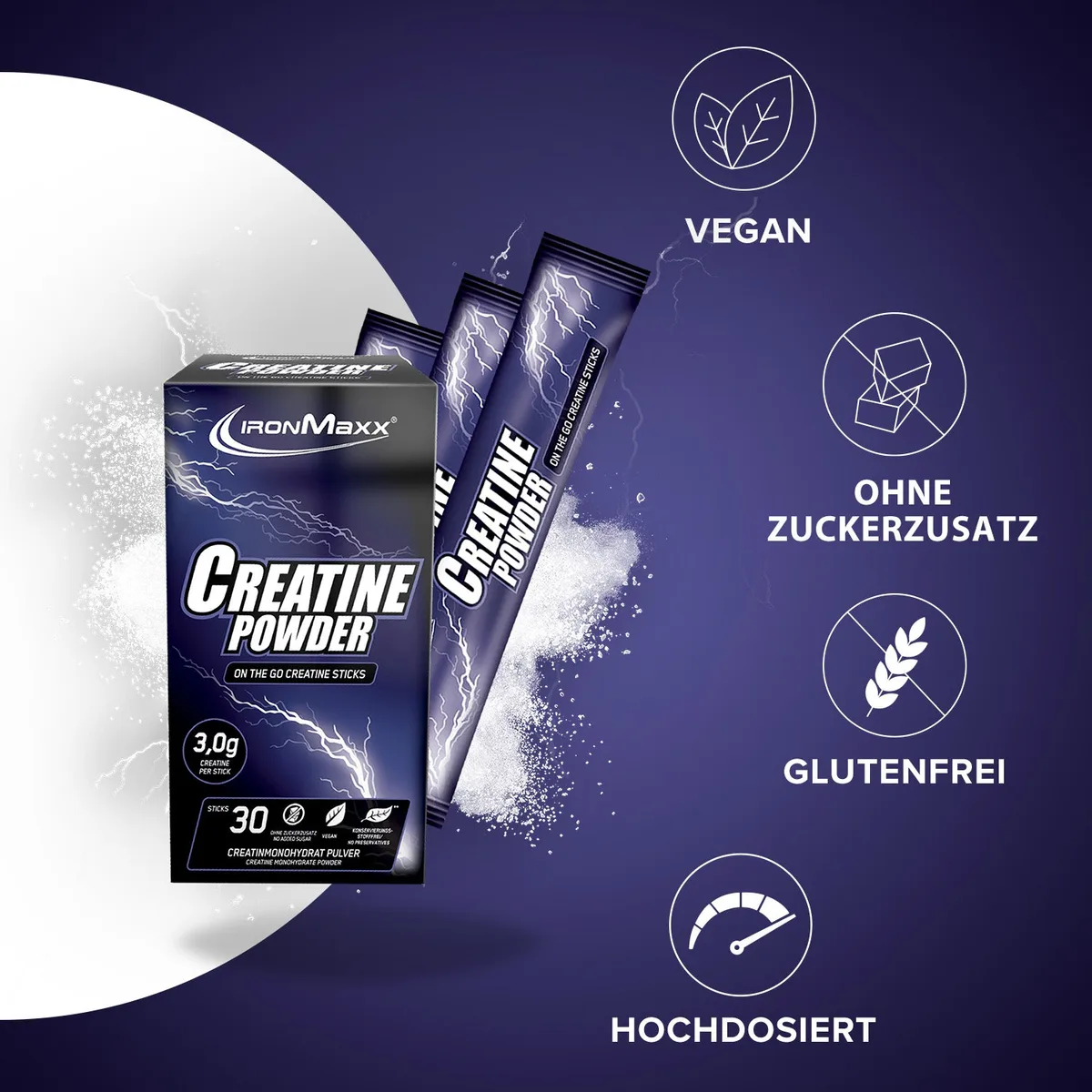 Creatine Monohydrate Sticks (30x3,4g) – Bild 8