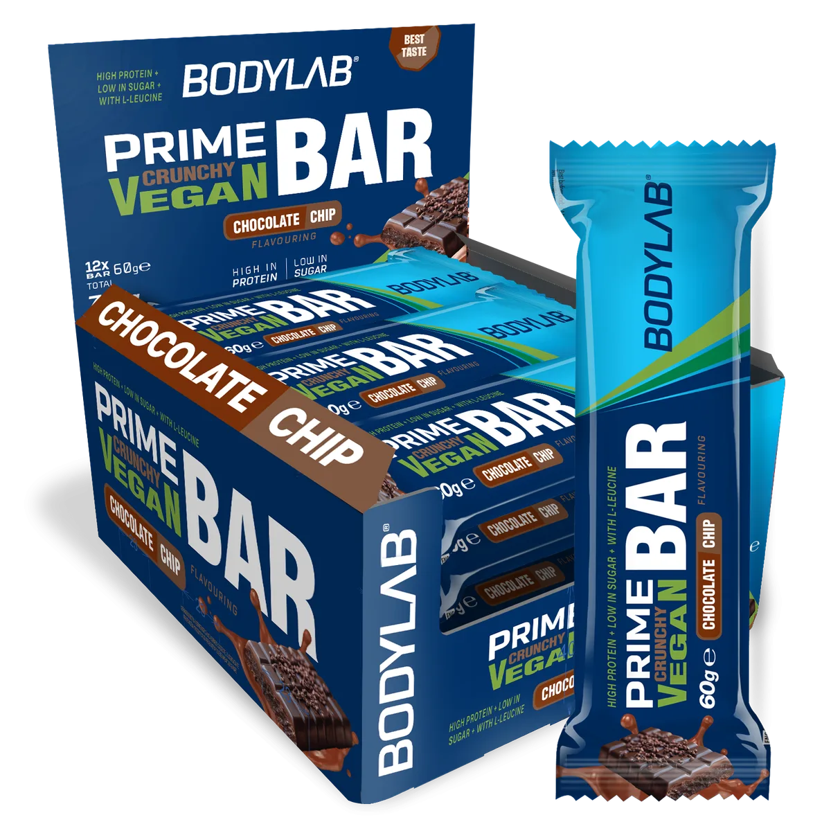 Prime Crunchy Vegan Bar (12x60g) Chocolate Chip