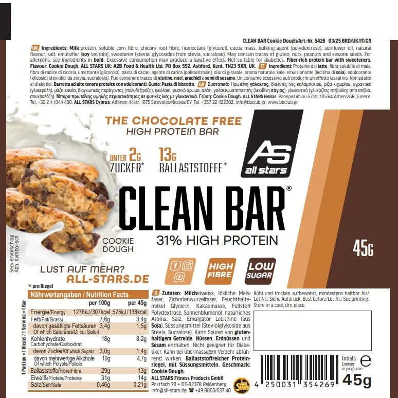 Clean Bar (18x45g) Cookie-Dough – Bild 3