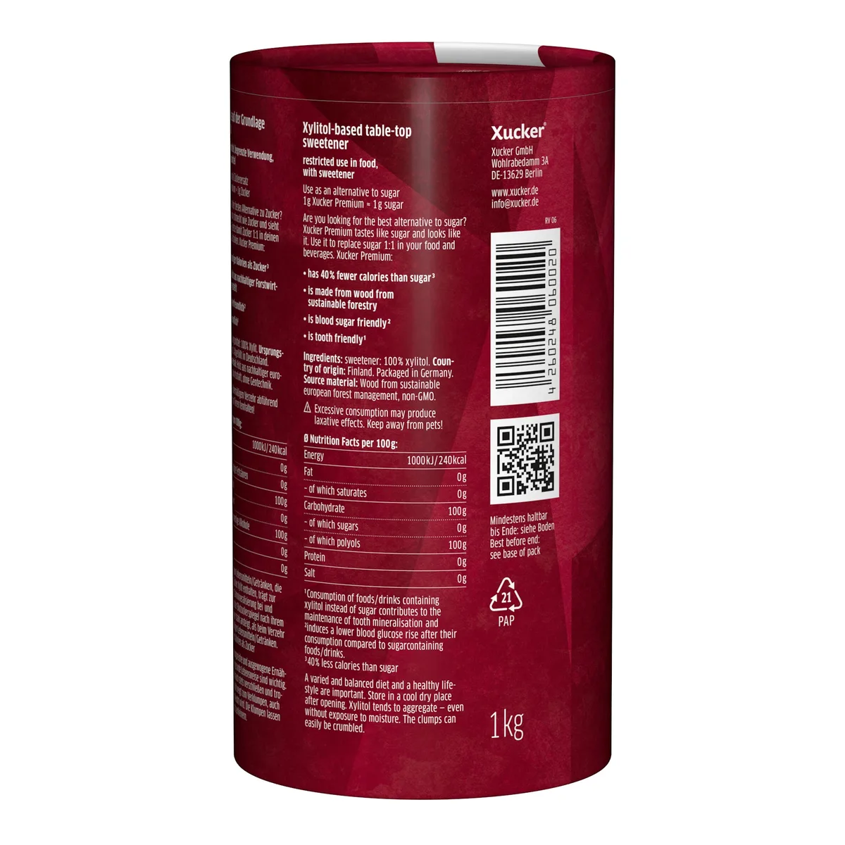 Xucker premium finnisches Xylit grobkörnig (1000g) – Bild 3