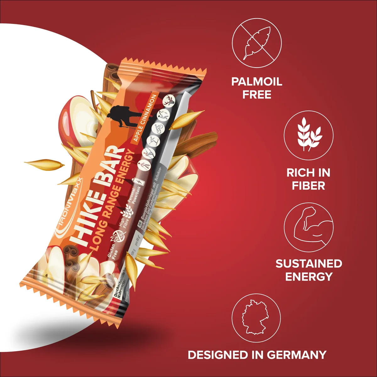 Hike Bar (12x60g) - Apple Cinnamon – Bild 3