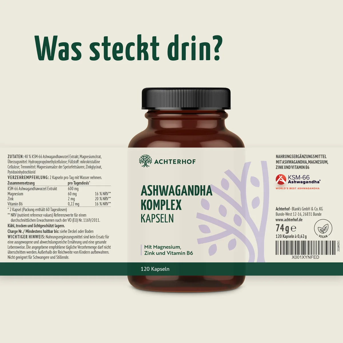 Ashwagandha Komplex (120 Kapseln) – Bild 7