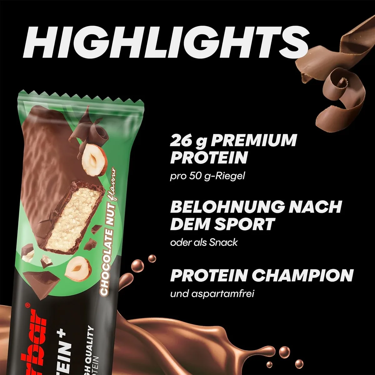 52% Protein+ Bar (20x50g) Chocolate Nut – Bild 6