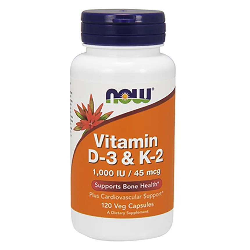 NOW Foods Vitamin D-3 & K-2 120 Kapseln