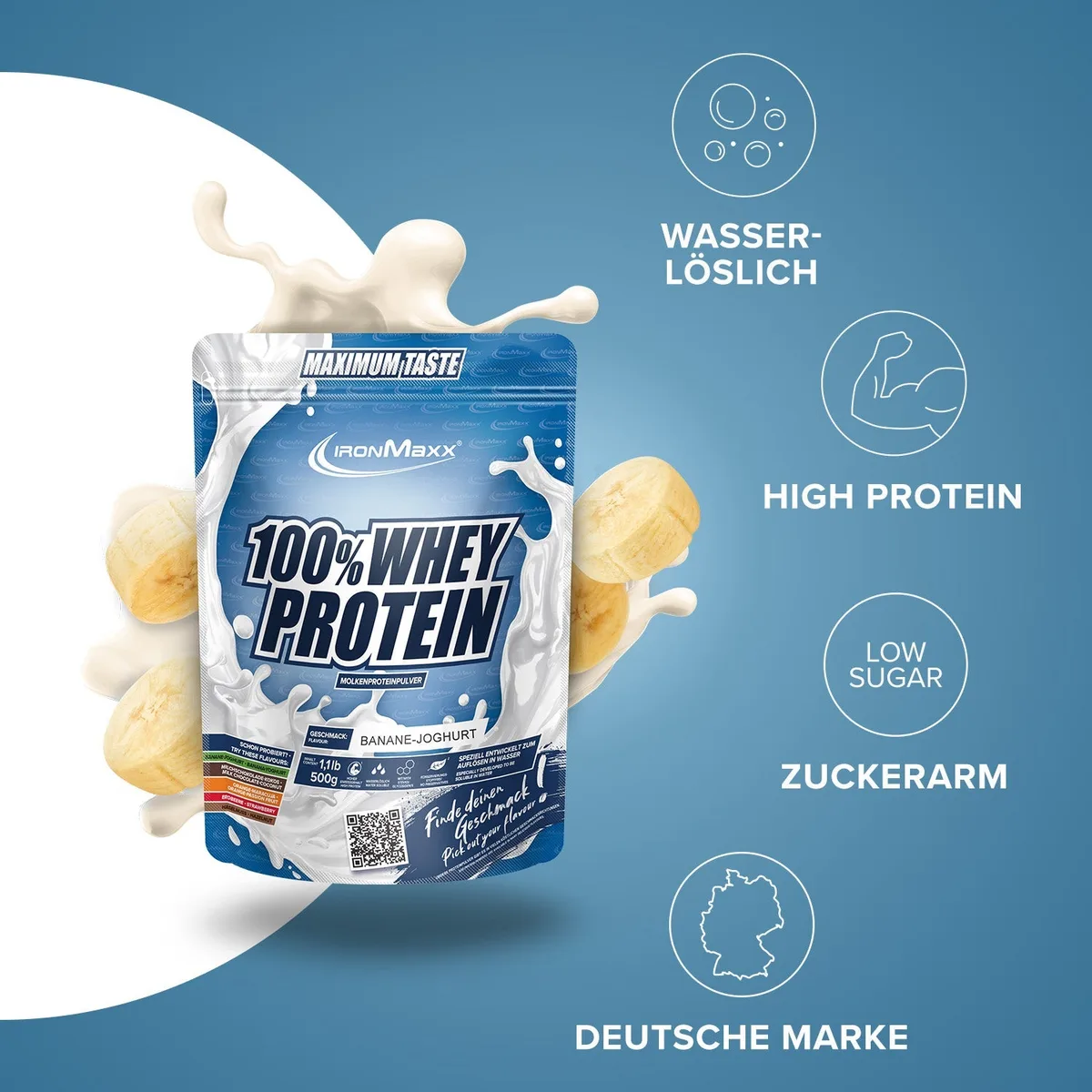 100% Whey Protein (500g) - Banane Yoghurt – Bild 3