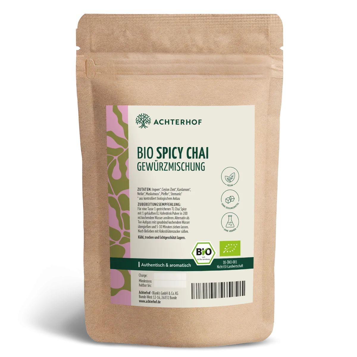 Bio Spicy Chai Gewürzmischung – zuckerfrei (250g)