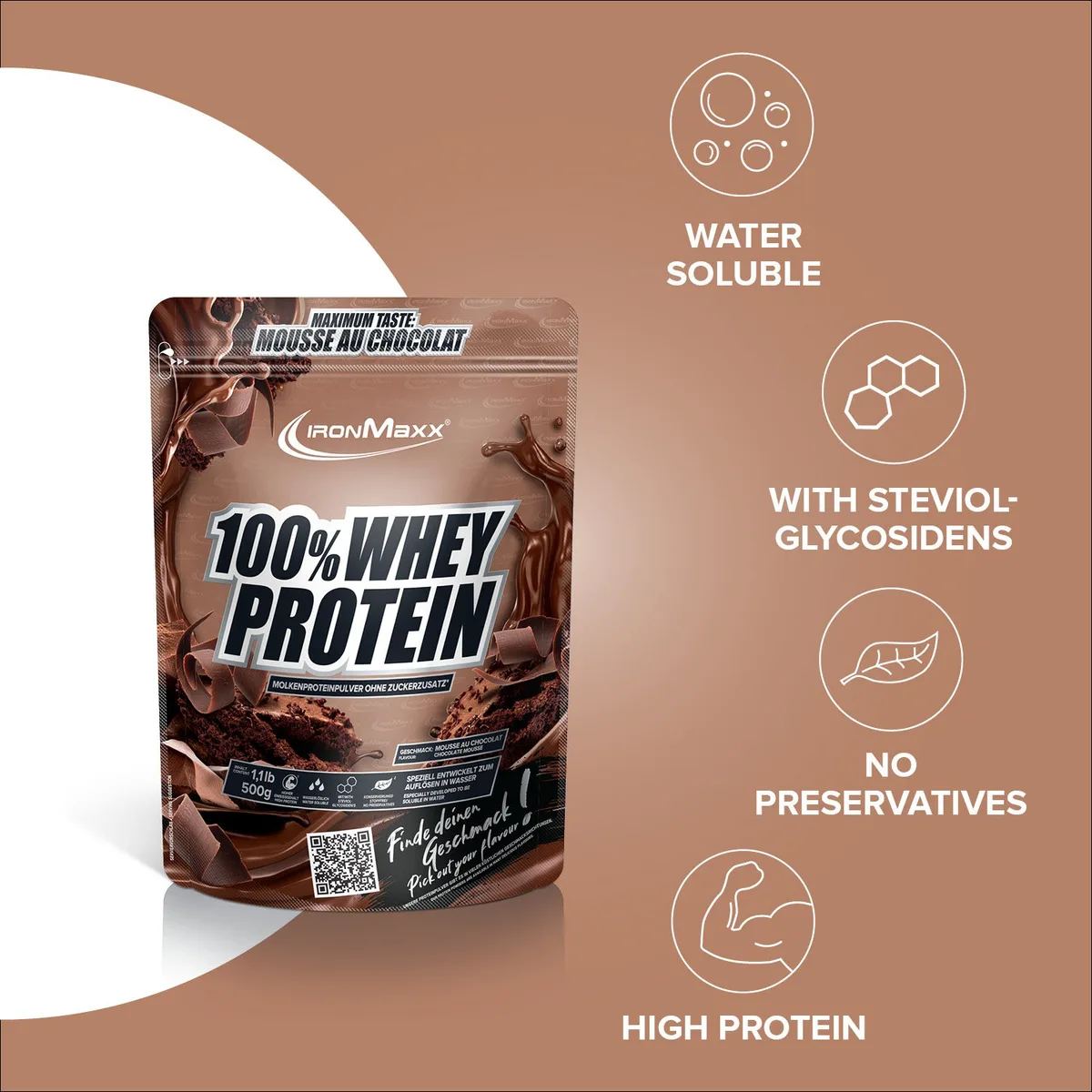 100% Whey Protein (500g) - Mousse Au Chocolat – Bild 7