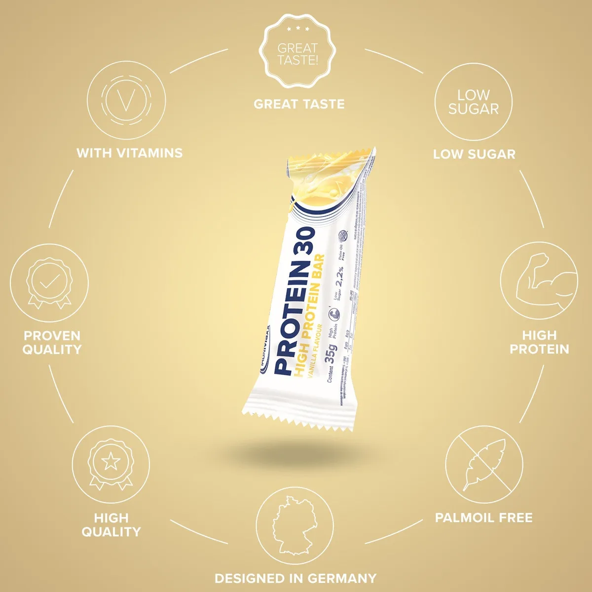 Protein 30 Protein Riegel (35g) - Vanille – Bild 6