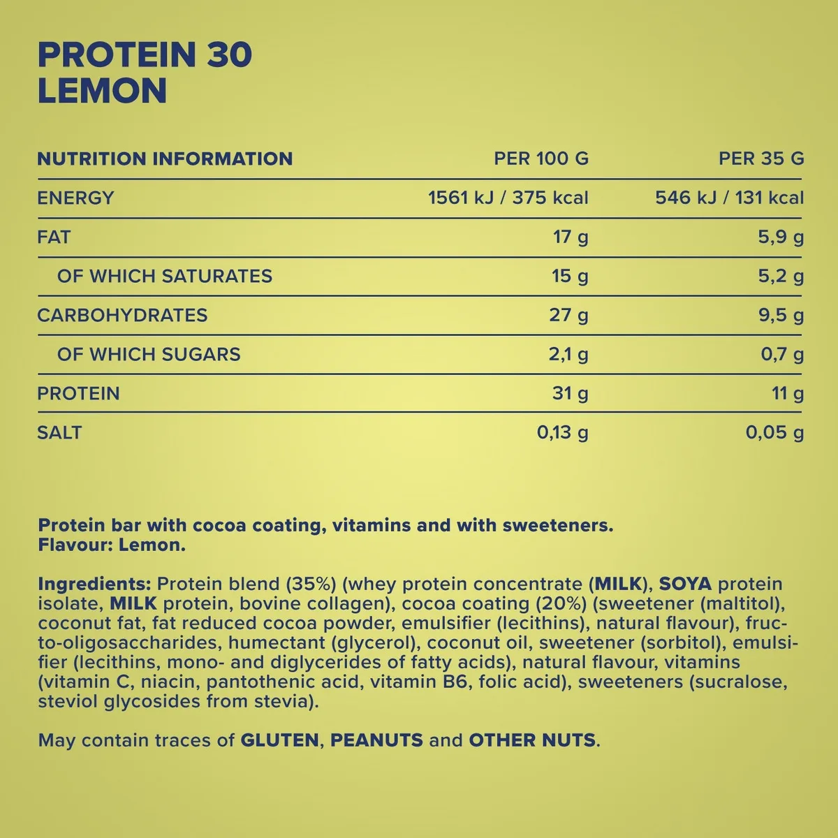 Protein 30 Protein Riegel (24x35g) - Lemon – Bild 5
