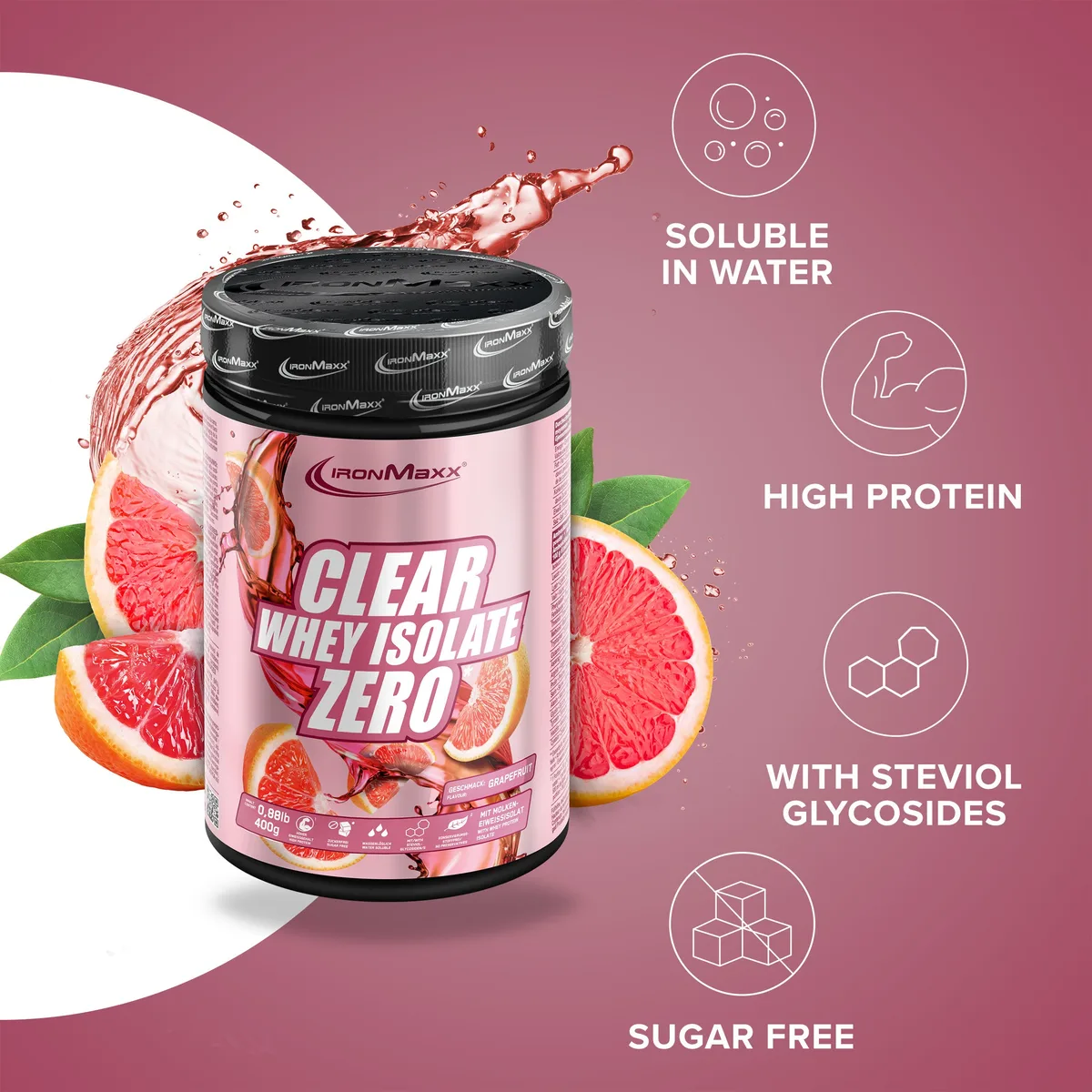 Clear Whey Isolate ZERO (400g) - Grapefruit – Bild 2