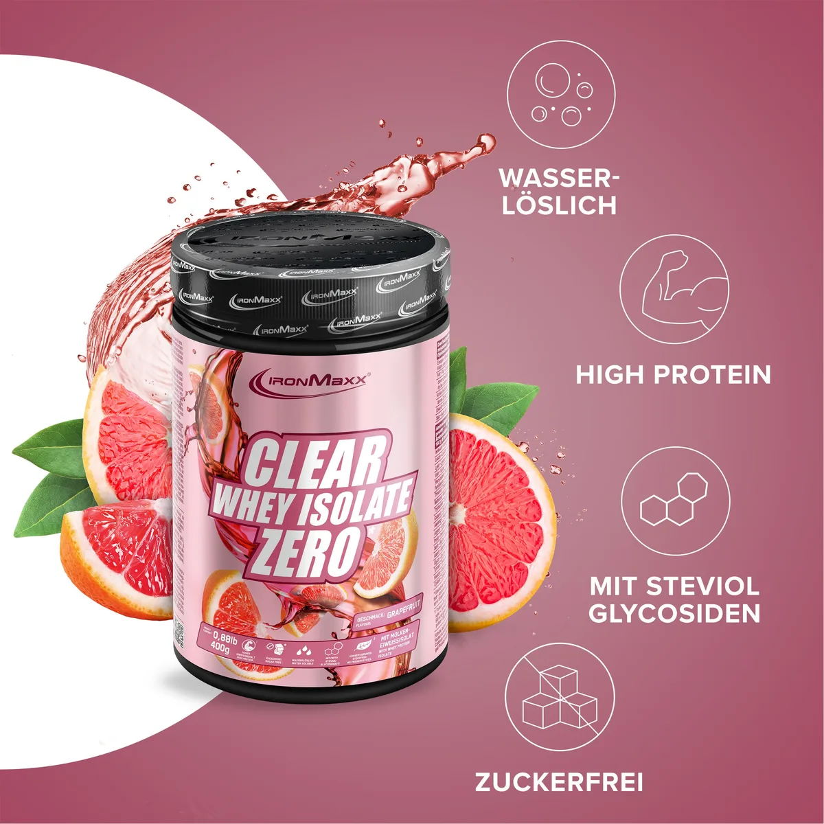 Clear Whey Isolate ZERO (400g) - Grapefruit – Bild 7