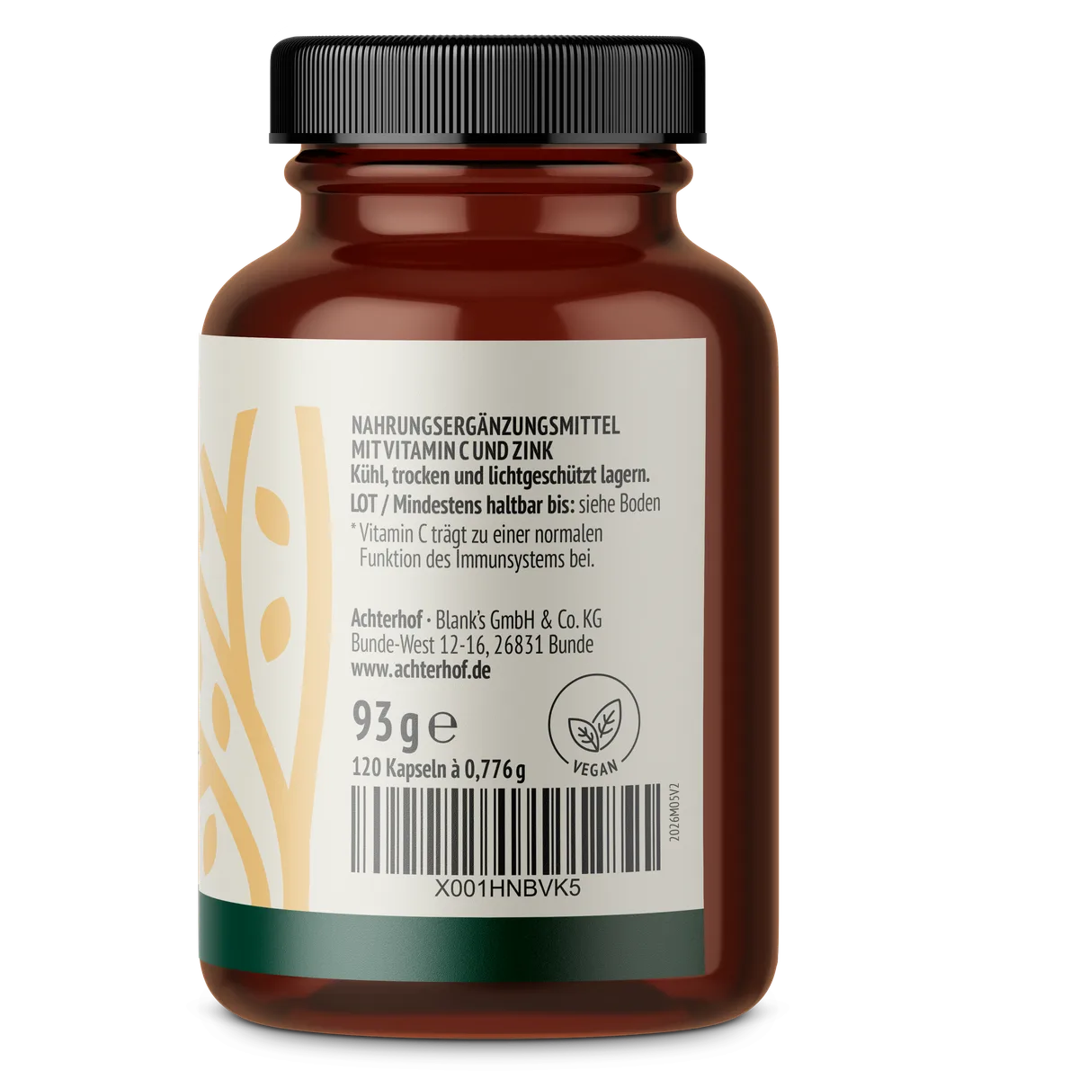 Vitamin C + Zink Kapseln (120 Kapseln) – Bild 3