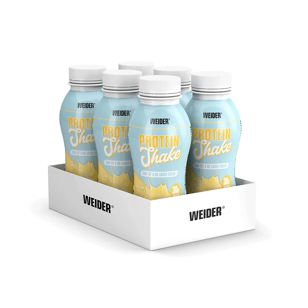 WEIDER Protein Shake Ready to Drink 26 g Eiweiß, Fertiggetränk mit Whey und Casein, zuckerarm und laktosefrei, 6 x 330 ml Vanille