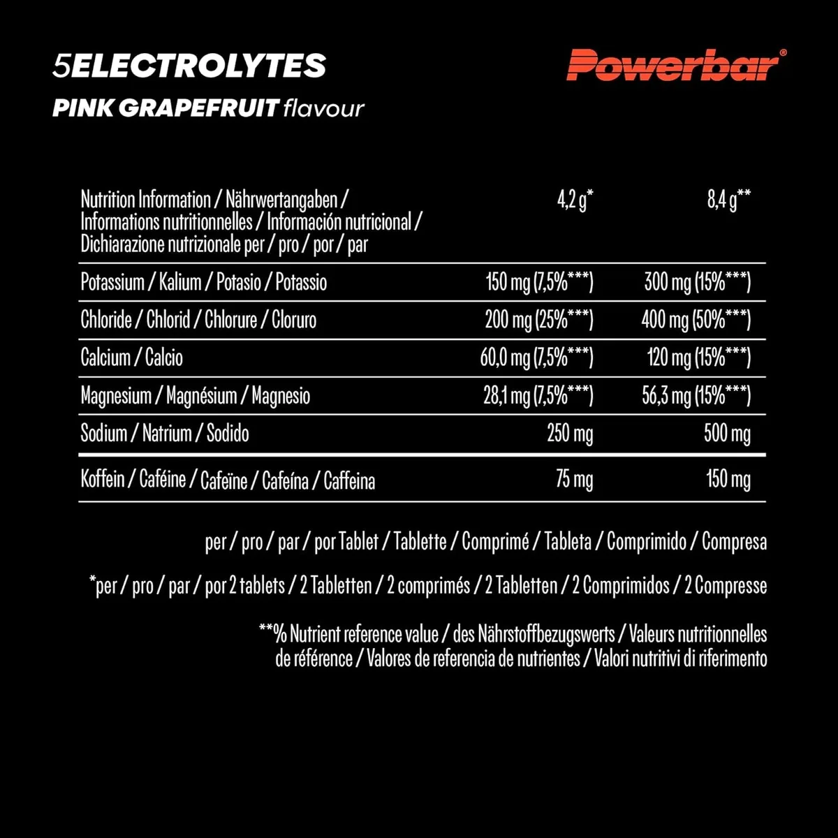 5 Electrolytes Zero Calorie Sports Drink Röhrchen (10 Brausetabletten) Pink Grapefruit mit Koffein – Bild 6
