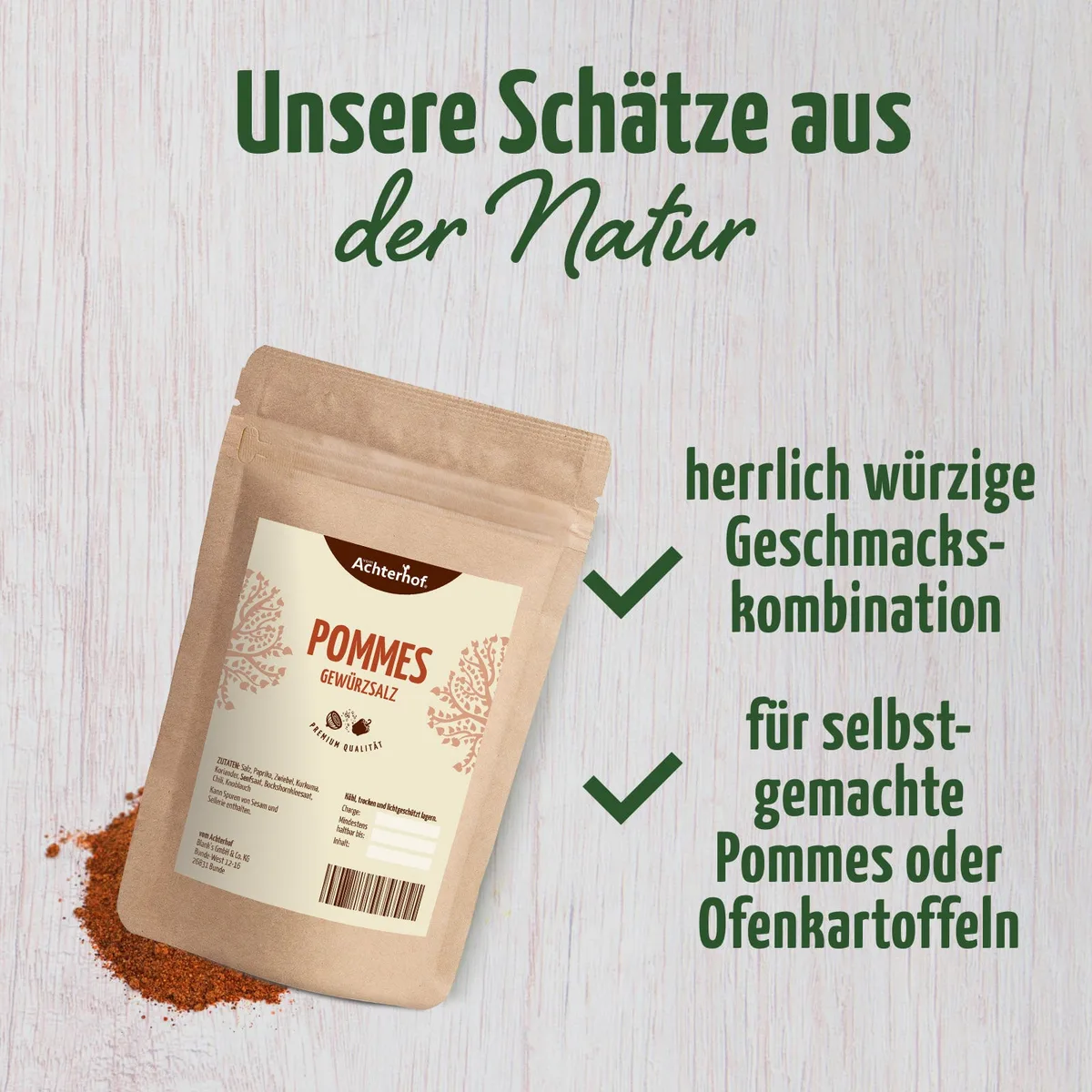 Pommes Gewürzsalz (100g) – Bild 3