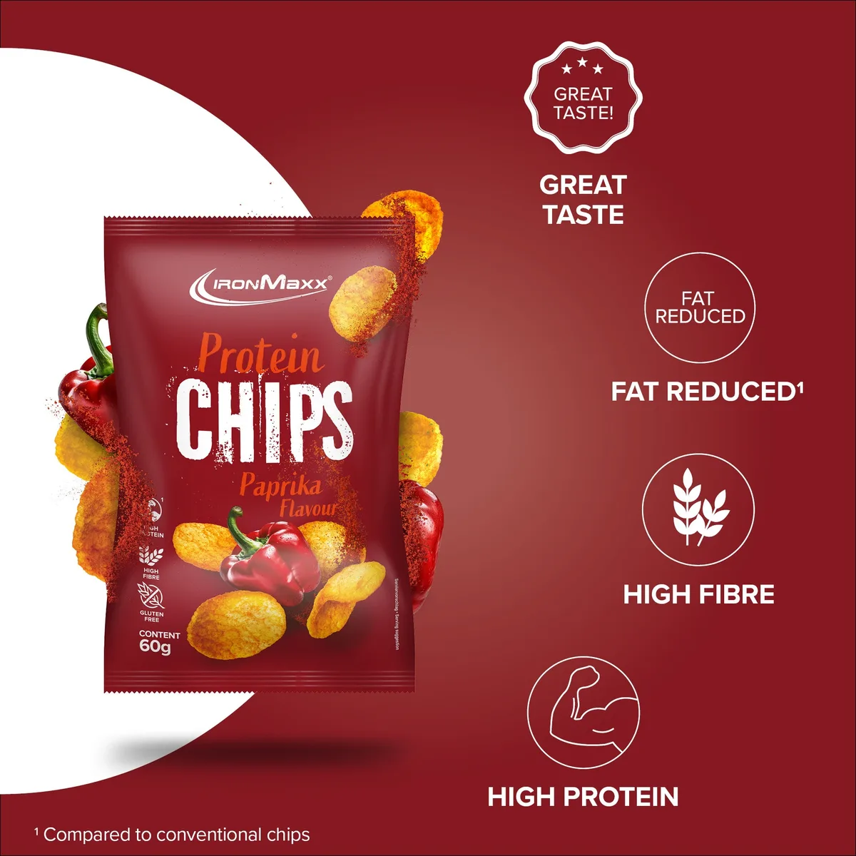 Protein Chips 3.0 (60g) - Paprika – Bild 2