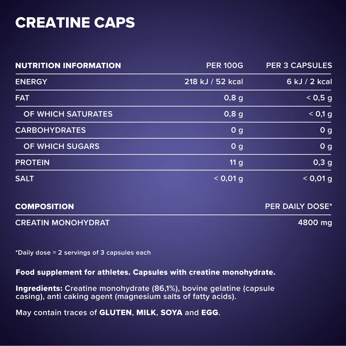 Creatine Caps Monohydrat - 130 Kapseln – Bild 4