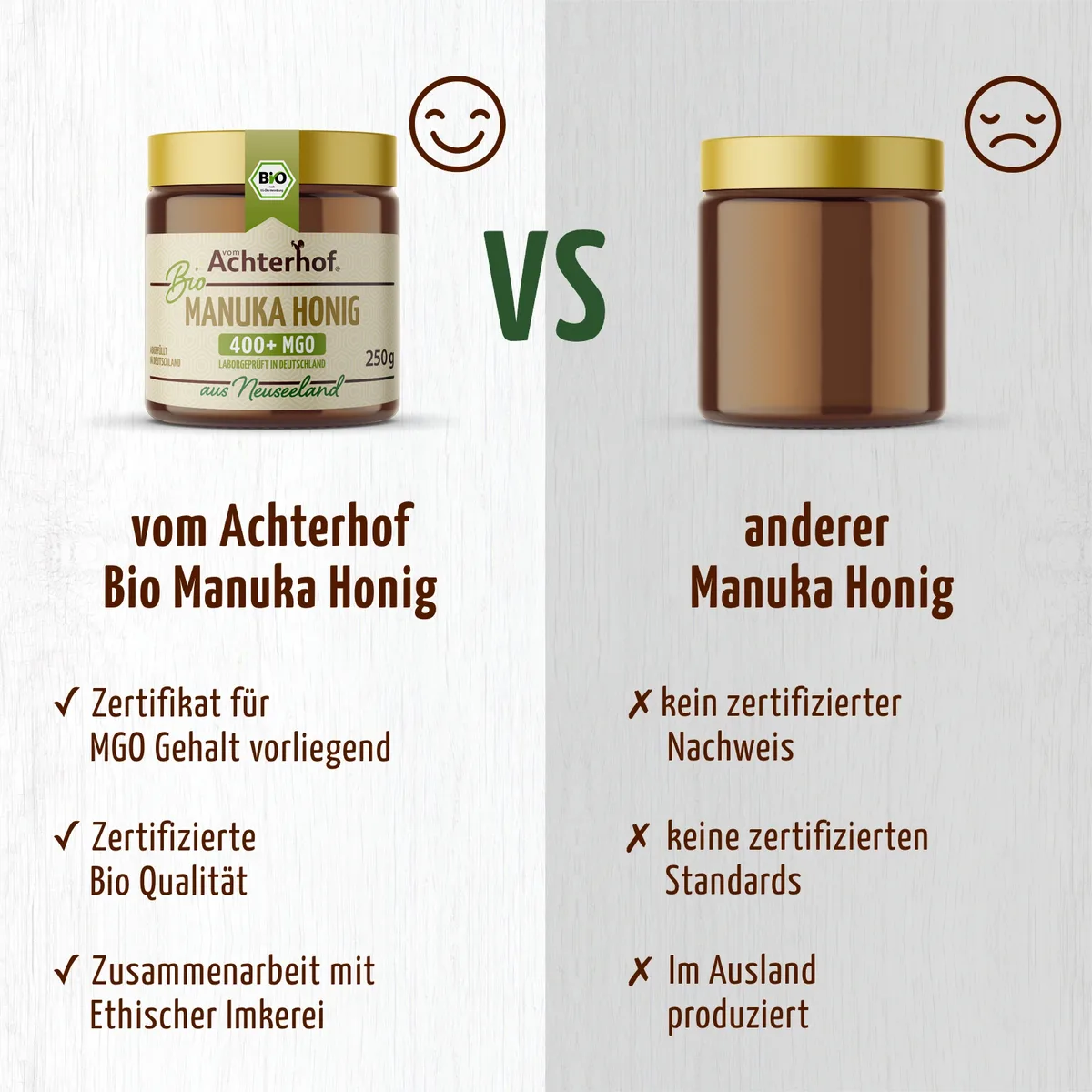 Manuka Honig Bio 400+ MGO (250g) – Bild 5