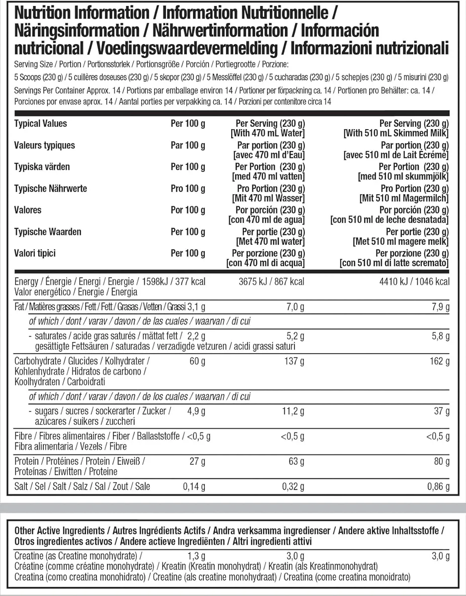 Mass-Tech Elite (3175g) Cookies & Cream – Bild 3