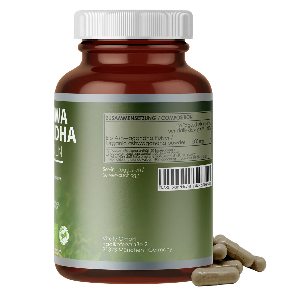 Ashwagandha Kapseln bio (150 Kapseln) – Bild 4