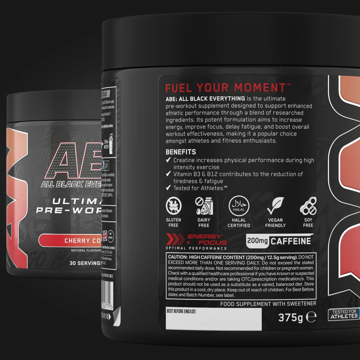 Applied Nutrition ABE Pre Workout Pulver - Pre Booster für Energie & Leistung mit Citrullin, Kreatin Monohydrat, Beta Alanin (375 g – 30 Portionen)(Cherry Cola) – Bild 8
