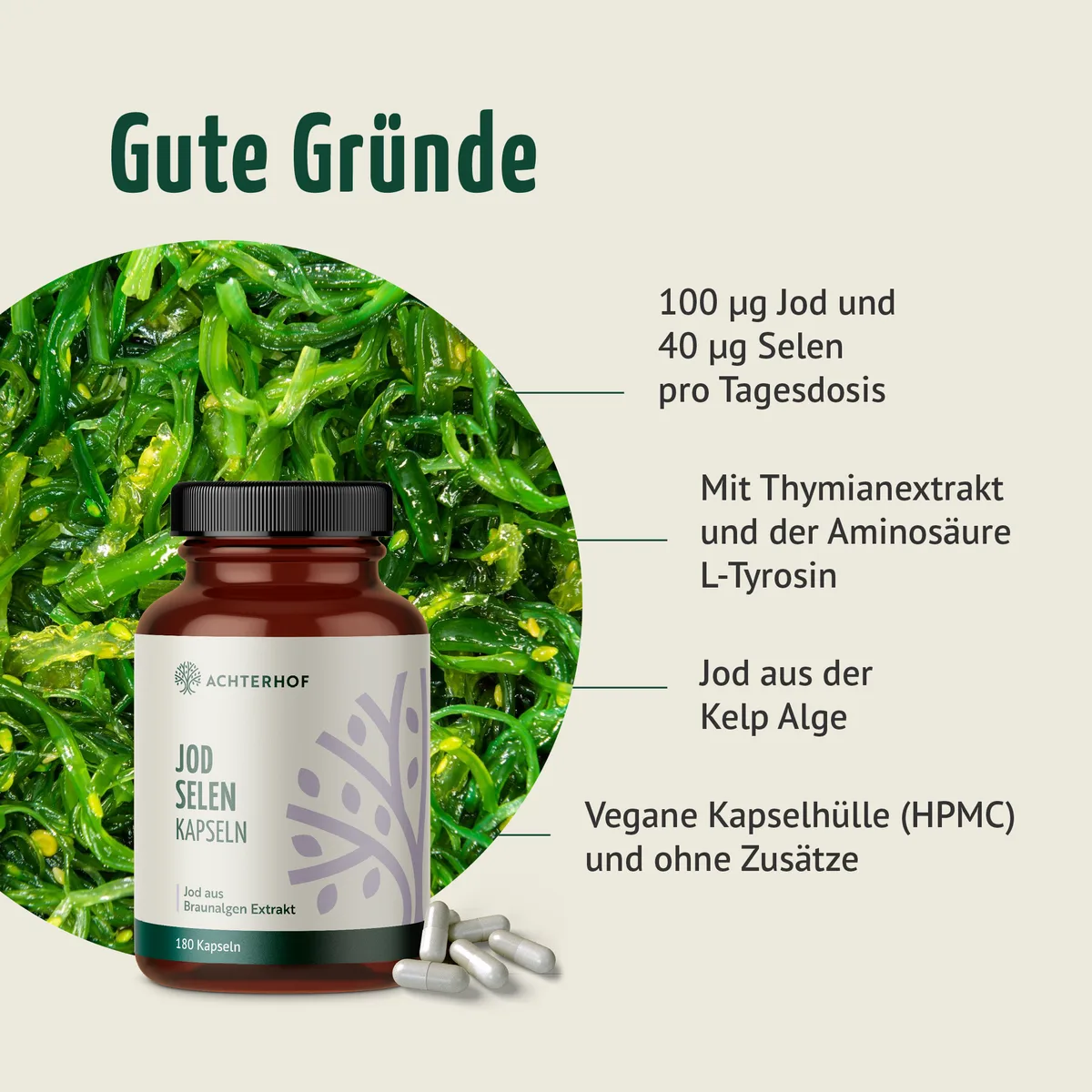 Jod Selen Kapseln (180 Kapseln) – Bild 2