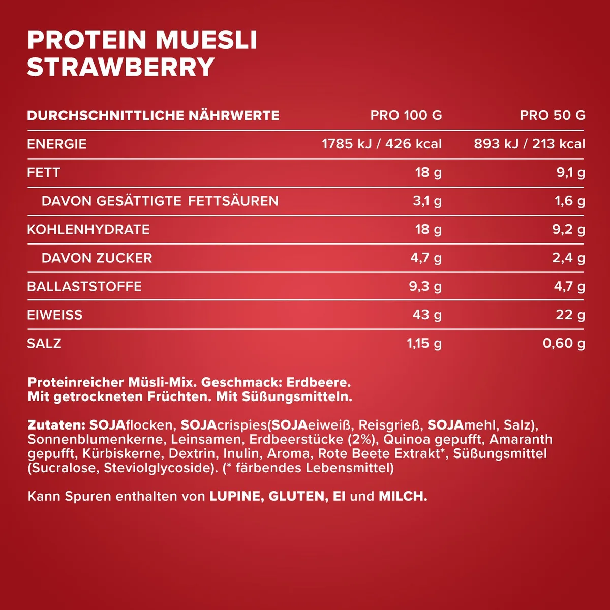 Protein Müsli (550g) - Erdbeere – Bild 4