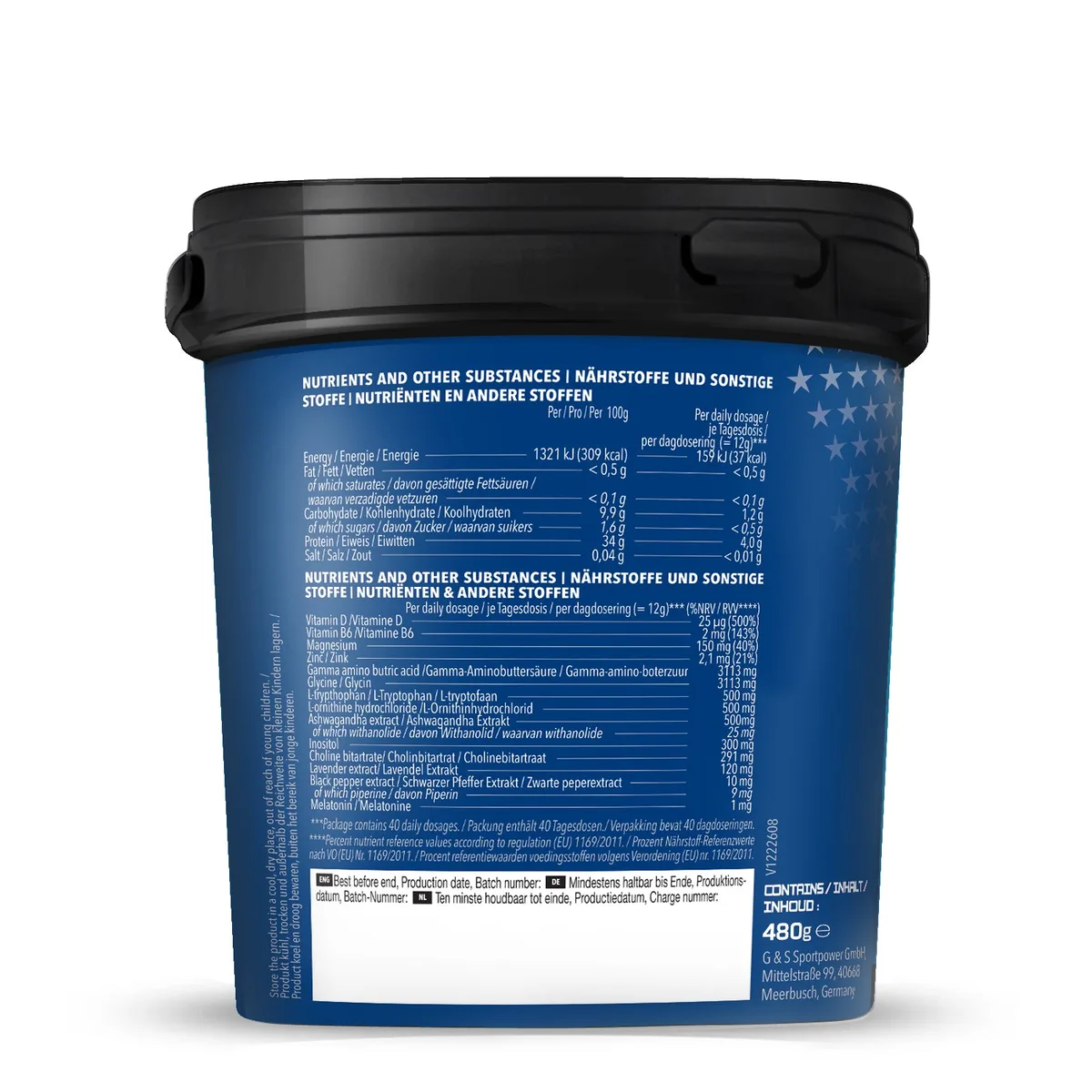 Pro Sleep - Muscle Recovery & Night Rest - Fruit Mix Flavor (480g) – Bild 2