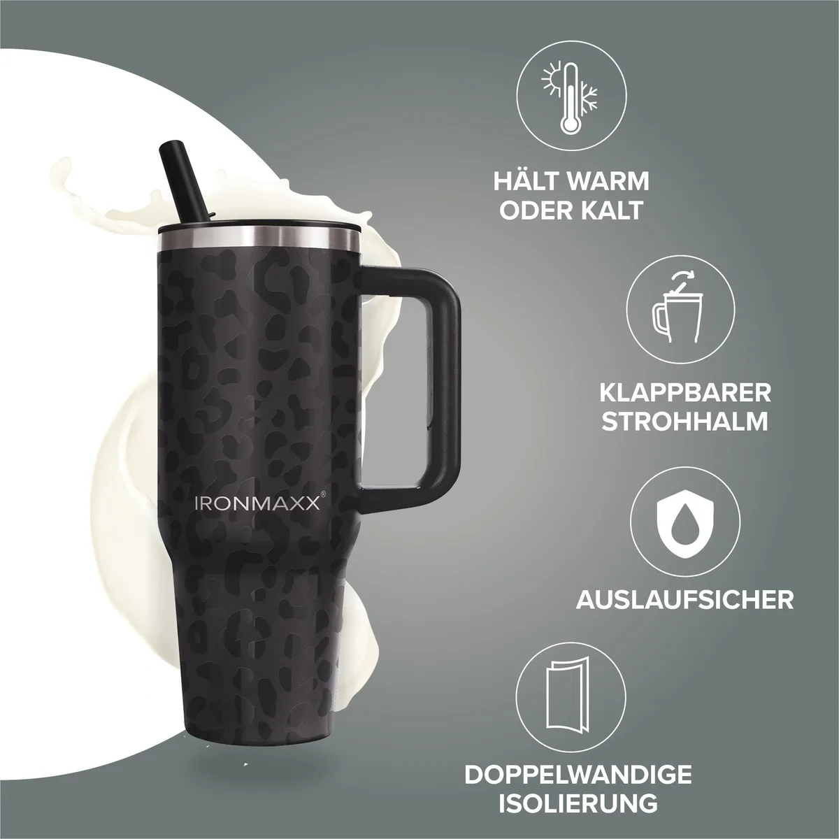 IronMaxx Cup V4.0 (1200ml) - Leo-Style Black – Bild 2