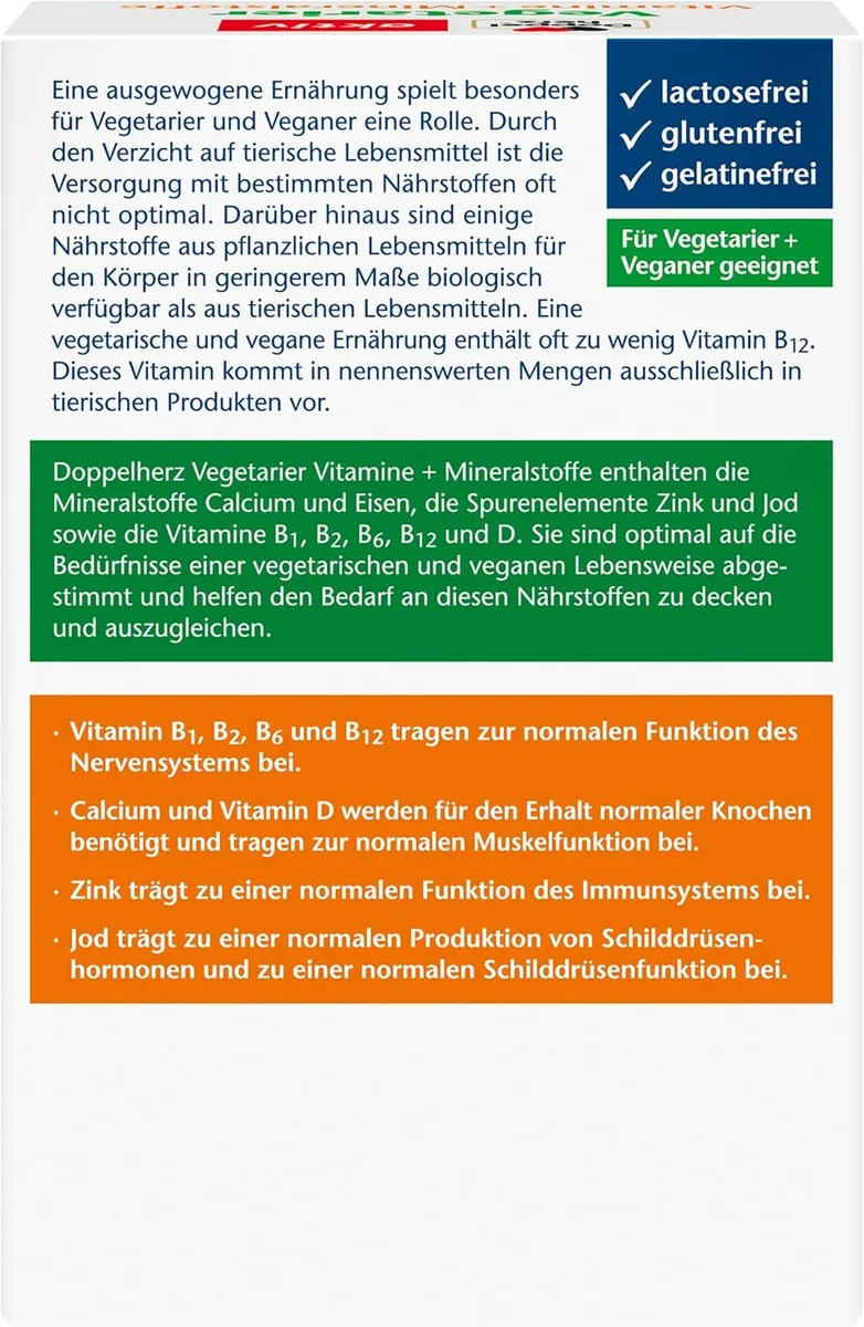 Vegetarier Vitamine + Mineralen (100 Tabletten) – Bild 2